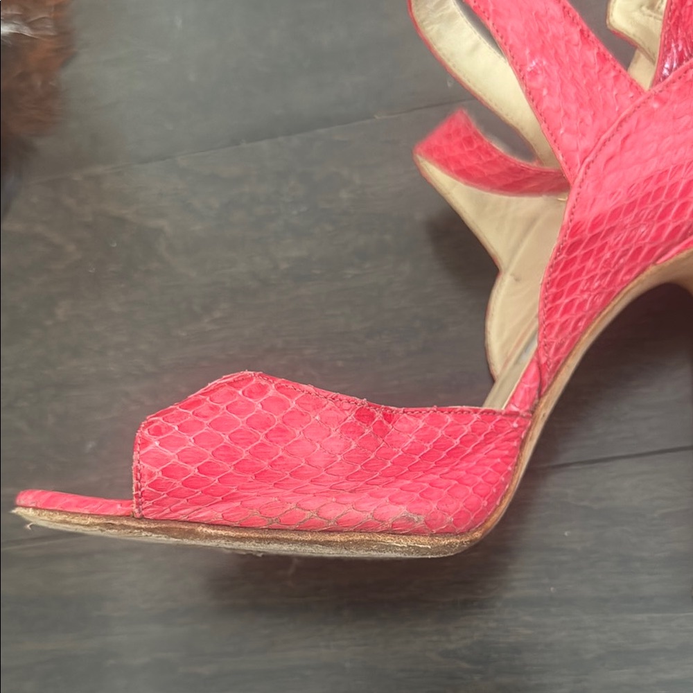 Brian Atwood Pink Stiletto Heels with Textured Design - Picture 6 of 10